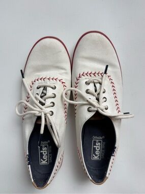 KEDS Baseball Stitch Pattern Low Top Sneakers Laced Shoes Women's Size 7.5